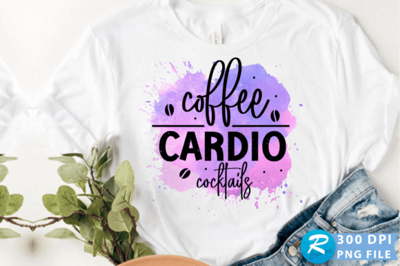 Coffee Cardio Cocktails PNG Design Review for Real Embroidery Projects