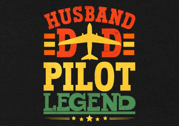 Husband Dad Pilot Legend T-Shirt Design